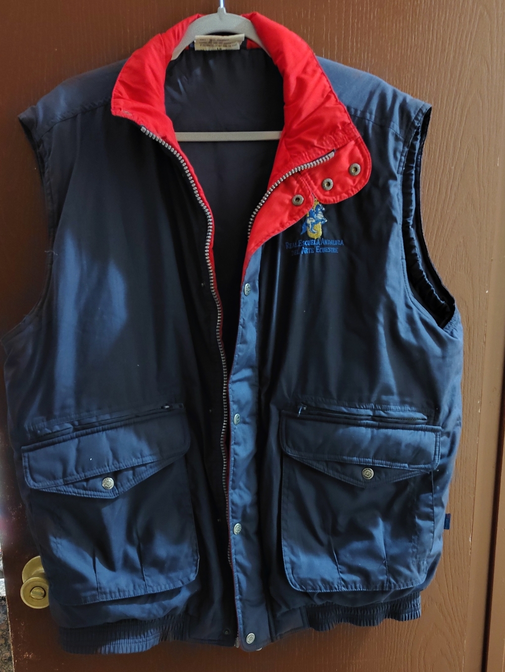 Men's Navy and Red Insulated Vest Jacket